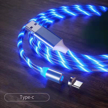 Magnetic Fast Charging Cable – LED Type-C & Micro USB Charger