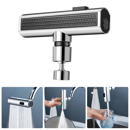 Kitchen Faucet Waterfall Bubbler – 360° Rotating Splash-Proof Nozzle
