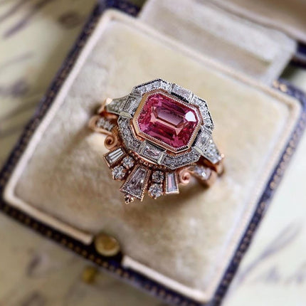 Rose Gold Geometric Alloy Ring – Women’s INS Style