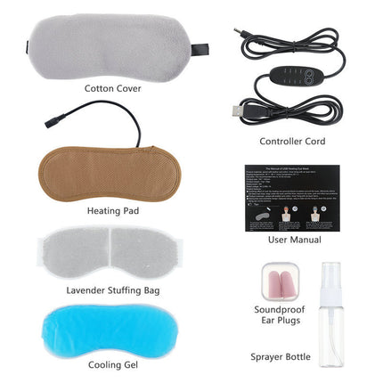 Lavender Steam Hot Compress Eye Mask – USB Heated with 4-Level Temperature & Timer Control
