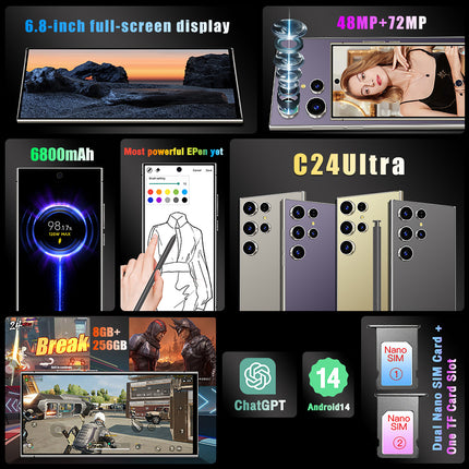 S24 Ultra 5G Unlocked Smartphone with Stylus Pen