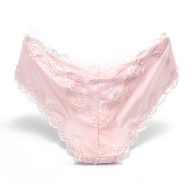 Ice Silk Lace Panties – Seamless Breathable Low-Waist Women’s Briefs