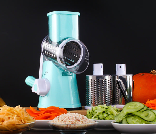 Manual Vegetable Cutter – ABS Body with Stainless Steel Blades (Blue/Green/Red)