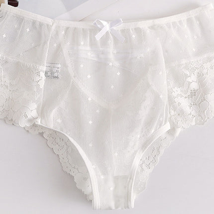 High-Waist Lace-Up Lace Briefs