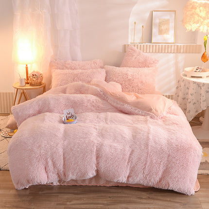 Luxury Thick Fleece Bedding Set – Warm Plush Winter Duvet Cover Set with Bed Sheet & Pillowcases