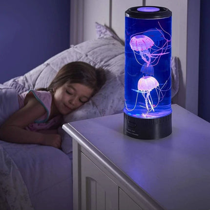 LED Volcano Effect Jellyfish Lamp – Color-Changing Night Light with Flowing Beads