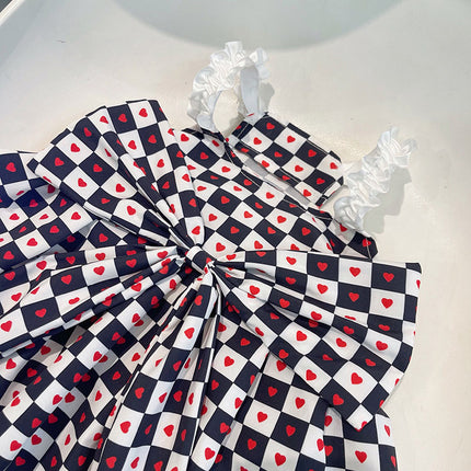 Princess-Style Black and White Checkerboard Skirt for Pets