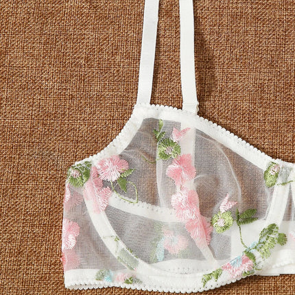 Women's Sexy Three-Point Mesh Lingerie Set (Bra + Underwear)