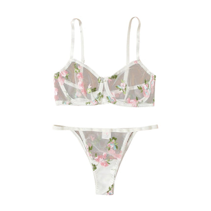 Women's Sexy Three-Point Mesh Lingerie Set (Bra + Underwear)