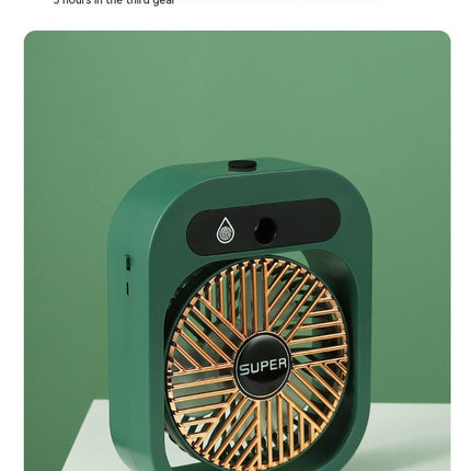 USB Rechargeable Portable Desk Misting Fan with 3-Speed Cooling & Humidifier