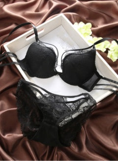 Lace Push-Up Bra & Brief Set – Half Cup with Underwire Support