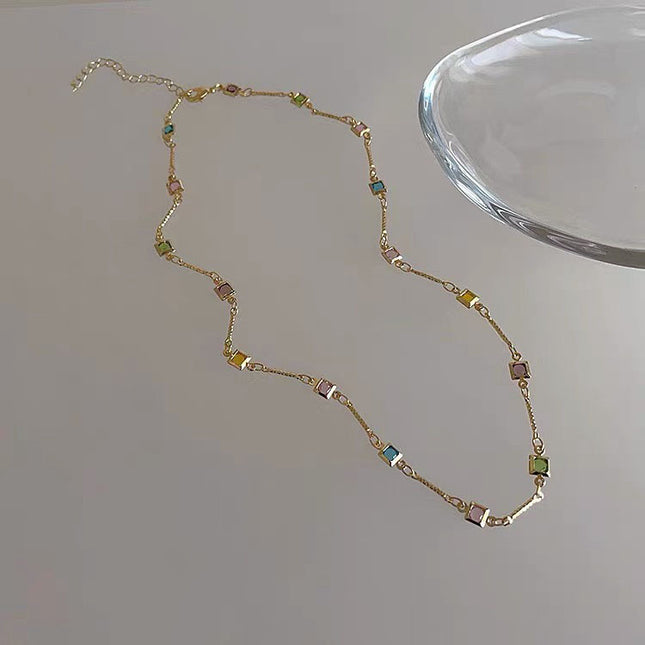 Geometric Crystal Clavicle Chain Necklace