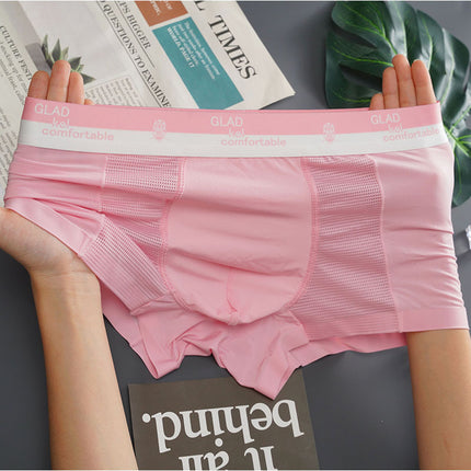 Men’s Ice Silk Knitted Mid-Waist Breathable Underpants