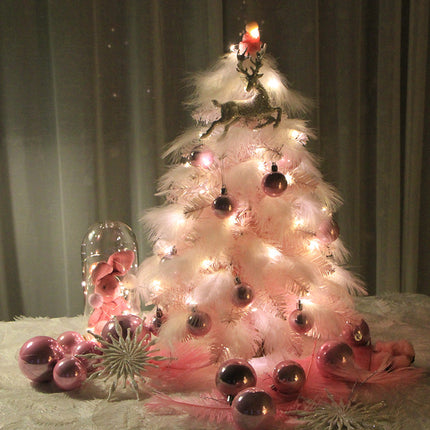 Pink LED Christmas Tree – Feather Decorative Tabletop Holiday Tree