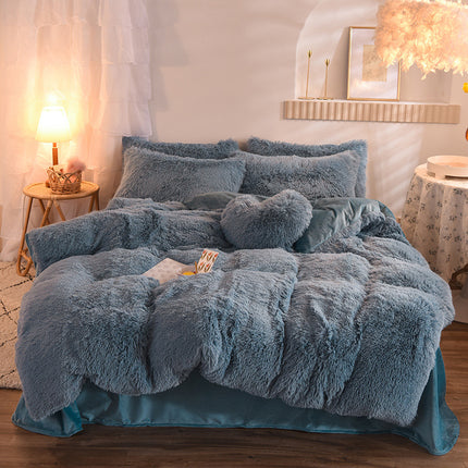 Luxury Thick Fleece Bedding Set – Warm Plush Winter Duvet Cover Set with Bed Sheet & Pillowcases