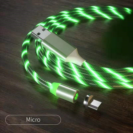 Magnetic Fast Charging Cable – LED Type-C & Micro USB Charger