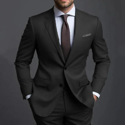 Men’s Slim Fit Two-Piece Suit Set – Jacket & Trousers
