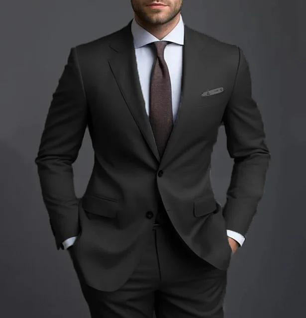 Men’s Slim Fit Two-Piece Suit Set – Jacket & Trousers