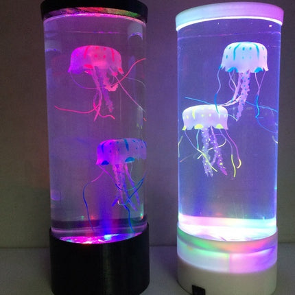 LED Volcano Effect Jellyfish Lamp – Color-Changing Night Light with Flowing Beads