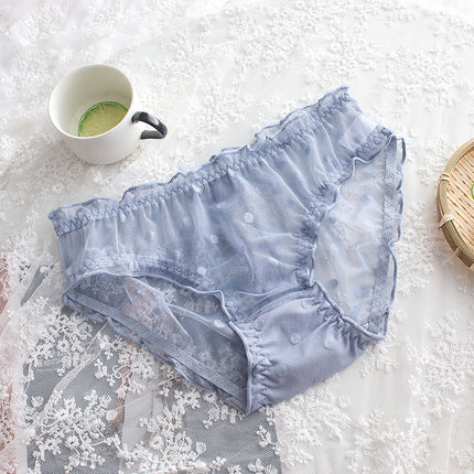 Breathable Hollow Design Briefs with Bow and Ribbon Detail