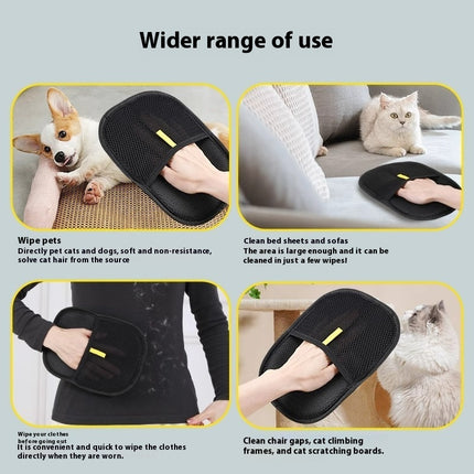 Pet Hair Remover Mitt - Deshedding Grooming Gloves for Dog, Cat & Rabbit (Long, Short & Curly Hair)