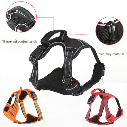 No-Pull Breathable Reflective Dog Harness – Adjustable Pet Chest Vest for Small to Large Dogs