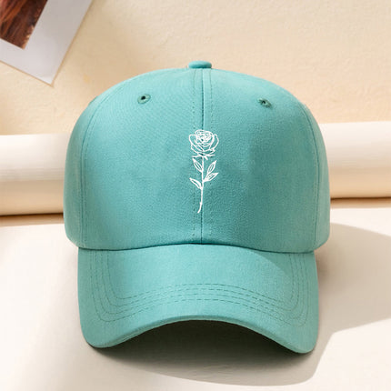 Casual Rose Embroidered Baseball Cap – Unisex Washed Vintage Hat