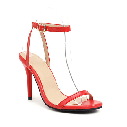 European and American Style Fish Mouth Stiletto Heels with Buckle