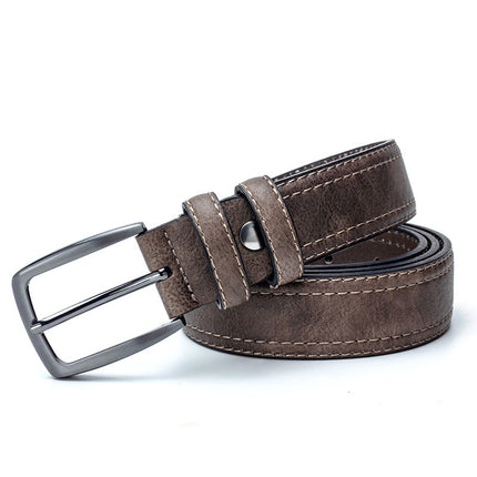 Classic Imitation Leather Belt with Alloy Buckle
