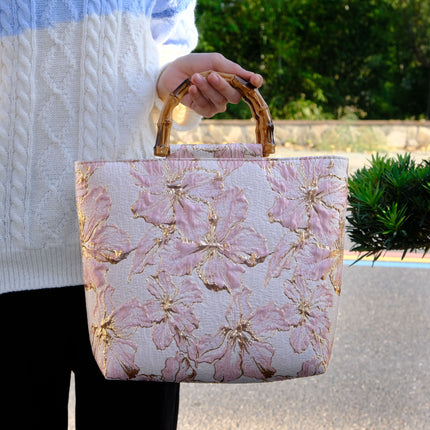 Canvas Double-Strap Horizontal Square Bag