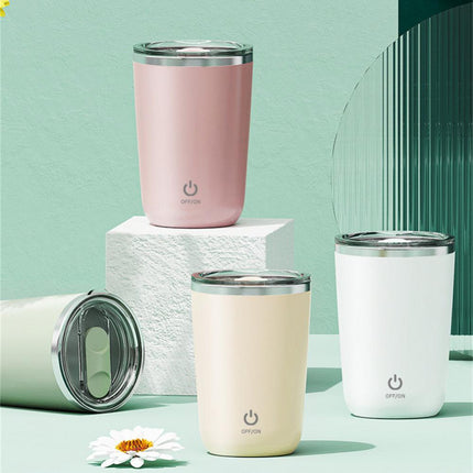 350ml Electric Self-Stirring Mug – Stainless Steel Magnetic Stirring Cup