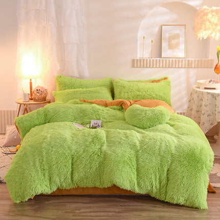Luxury Thick Fleece Bedding Set – Warm Plush Winter Duvet Cover Set with Bed Sheet & Pillowcases