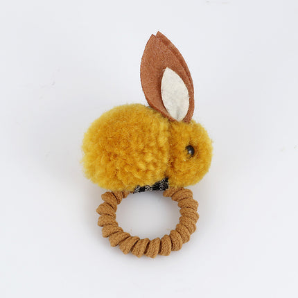 Cartoon Rabbit Hair Tie – Soft Nylon & Polyester Hair Band with Hair Ball Accent