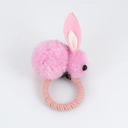 Cartoon Rabbit Hair Tie – Soft Nylon & Polyester Hair Band with Hair Ball Accent