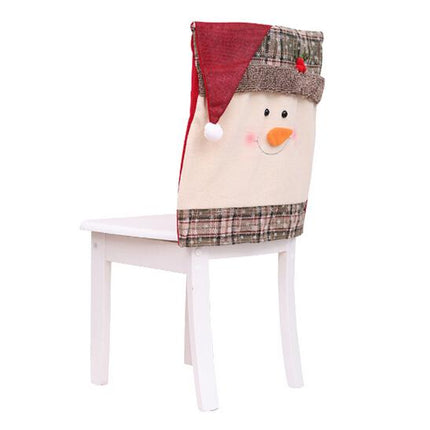 Christmas Chair Covers – Santa Claus / Snowman / Santa Hat Dining Chair Decorations