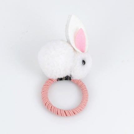 Cartoon Rabbit Hair Tie – Soft Nylon & Polyester Hair Band with Hair Ball Accent