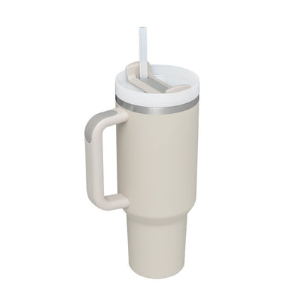 40oz Insulated Tumbler with Handle, Straw & Spill-Proof Lid