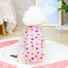 Peach Print Cotton Pet Vest – Soft Leisure Style Dog Clothing (White & Pink Variants)