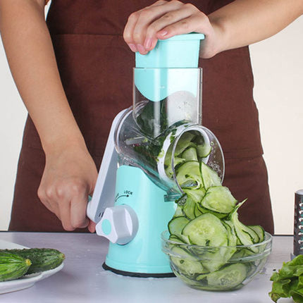 Manual Vegetable Cutter – ABS Body with Stainless Steel Blades (Blue/Green/Red)