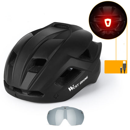 Shock-Resistant Cycling Helmet – Lightweight PC/EPS Bike Helmet with LED Safety Light