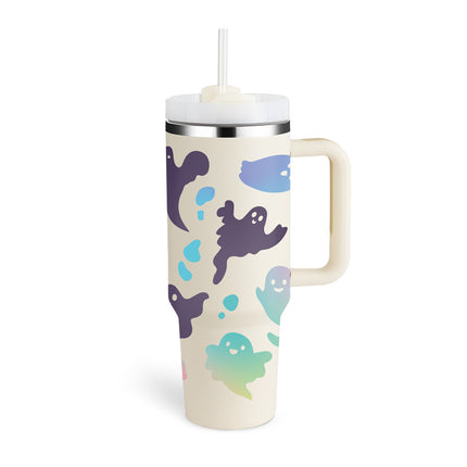 40oz Insulated Tumbler with Handle, Straw & Spill-Proof Lid
