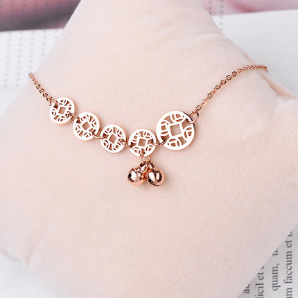 Rose Gold Stainless Steel Link Chain Anklet for Women