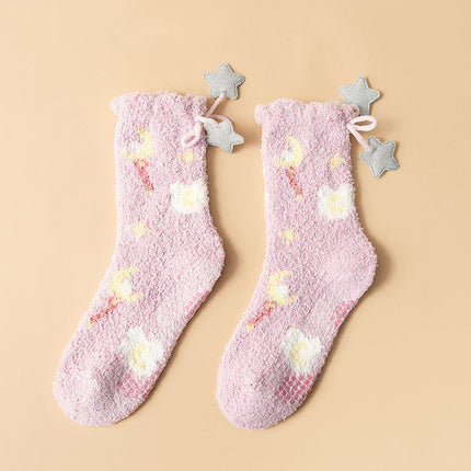 Winter Thick Women’s Socks – Japanese Sweet Cartoon Coral Fleece Socks