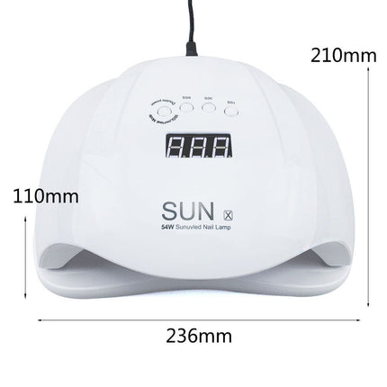 54W Professional UV/LED Nail Lamp Dryer – Fast Curing Gel Light with Universal Voltage