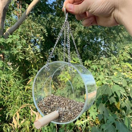 Acrylic Bird Food Box (Round Design)