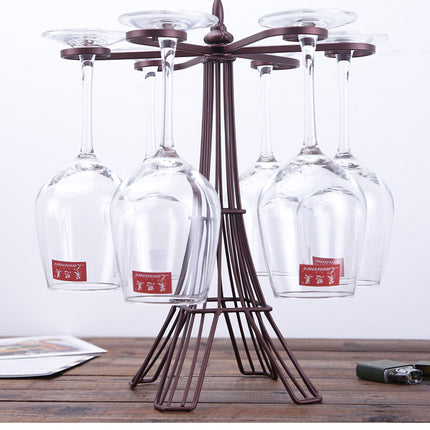 Wrought Iron Wine Rack – Decorative Goblet & Bottle Holder
