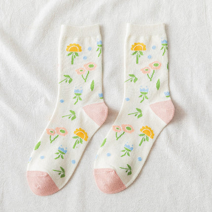 Autumn Fruit-Themed Cotton Socks