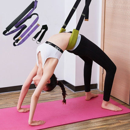 Multi-Use Yoga Stretch Strap with Lumbar Pad – 3.5m Cotton Blend Training Belt