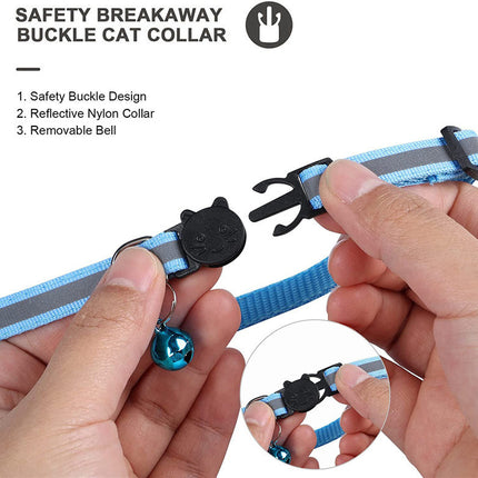 Reflective Waterproof Airtag Pet Collar – Nylon Adjustable Cat & Dog Collar with Protective Holder