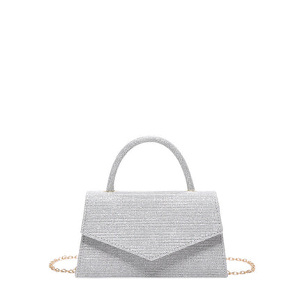 Street Trend PU Horizontal Square Handbag with Stitching Detail